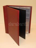 Lindner Multi Collect gyűrűs album, bordó színben, 20db albumlappal, összesen 672 férőhellyel! 42mm (15 fh.) 4x, 34mm (24fh.) 4x, 27mm (35fh.) 4x, 20mm (54fh) 4x, klf mérethez 40fh-es 4x, originál csomagolásban!