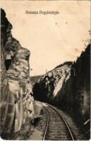 1910 Acsuca, Ácsucza, Ácsfalva, Aciuta; Acsucza nagybevágás, vasútvonal. Szemere J. kiadása / railway line (b)