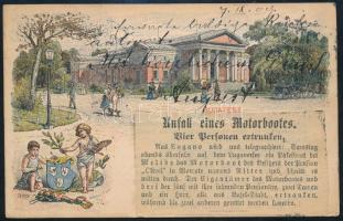 1909 2kr millenniumi díjjegyes képeslap későbbi osztrák bérmentesítéssel, Bécsből Koppenhágába majd ...