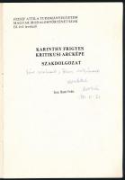 Beer Iván: Karinthy Frigyes kritikusi arcképe. Szakdolgozat. DEDIKÁLT! H.n., é.n. Kiadói papírkötés,...