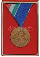 1960. "Árvízvédelemért" bronz kitüntető jelvény mellszalagon, eredeti tokban (35mm) T:XF