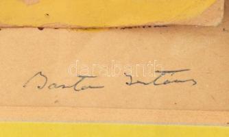 Barta István (1892-1976): Színes örvény. Akvarell, papír, jelzett, üvegezett fakeretben. 21x18 cm