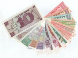 Vegyes, 14db-os bankjegy tétel, benne Nagy-Britannia / Brit fegyveres erők 1972. 5P + 10P + Horvátor...