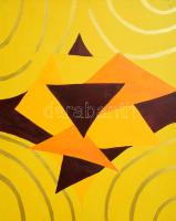 Jelzés nélkül, XXI. sz. eleje: Geometrikus kompozíció, olaj, vászon. 100x80 cm