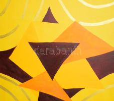 Jelzés nélkül, XXI. sz. eleje: Geometrikus kompozíció, olaj, vászon. 100x80 cm