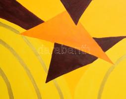 Jelzés nélkül, XXI. sz. eleje: Geometrikus kompozíció, olaj, vászon. 100x80 cm