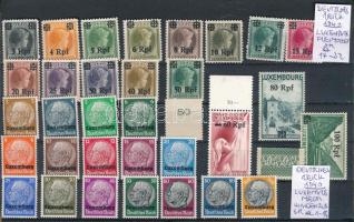 Német megszállás Luxemburg 1940 2 db teljes sor, luxus minőségben