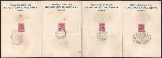 1941-1942 Templom 1f bélyeg, 35 db klf alkalmi bélyegzéssel lapokon