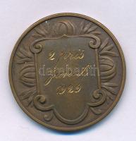 Svédország 1929. "Stockholmi Labdarúgó Szövetség / 2. Díj Jun. A 1929" kétoldalas bronz díjérem (36mm) T:AU Sweden 1929. "Stockholms Fotbollförbund / 2. Pris Jun. A 1929" two-sided bronze award medal (36mm) C:AU