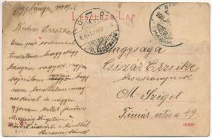 1909 Nagybánya, Baia Mare; II. Rákóczi Ferenc tér, üzletek, Szent István torony. W.L. 2377. / square...