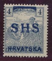 SHS 1919 Arató 4f próbanyomat Bodor vizsgálójellel + Zrinjscak tanúsítvánnyal