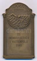 Svédország 1941. "Svéd Úszószövetség / III Fedett pályás sorozat I Vízilabda" egyoldalas bronz díjérem, hátoldalán "C.C.SPORRONG&amp;CO STOCKHOLM" gyártói jelzéssel (~40x57mm) T:AU Sweden 1941. "Svenska Simförbundet / III Inomhusserien I Vattenpolo " one-sided bronze award medal, with "C.C.SPORRONG&amp;CO STOCKHOLM" maker's mark on the reverse (~40x57mm) C:AU