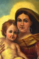 Gyivis János (XX. sz. eleje). Mária a kisdeddel. Olaj, vászon, jelzett, sérült. Dekoratív fakeretben...