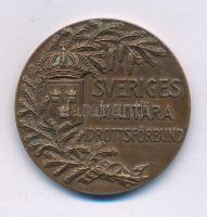 Svédország 1945."Svéd Katonai Sportszövetség" kétoldalas Cu díjérem (34mm) T:AU,XF, ragasztónyom Sweden around 1945. "Sveriges Militära Idrottsförbund" two-sided Cu award medal (34mm) C:AU,XF, gluemark