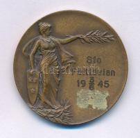 Svédország 1945."Svéd Katonai Sportszövetség" kétoldalas Cu díjérem (34mm) T:AU,XF, ragasz...