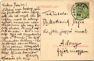 1910 Nagyszalonta, Salonta; látkép, városháza, piac, üzletek. W.L. Bp. 6542. Döme Károly kiadása / g...