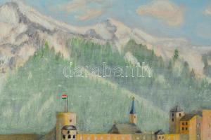 Olvashatatlan jelzéssel (XXI. sz. eleje): Vár a hegyek között. Olaj, vászon. 60x80 cm