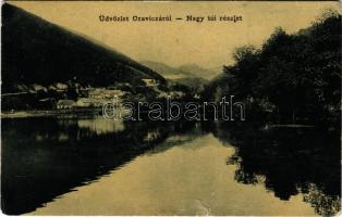 1908 Oravicabánya, Oravica, Oravicza, Oravita; Nagy tó részlet. W.L. 1209. / lake (szakadás / tear)