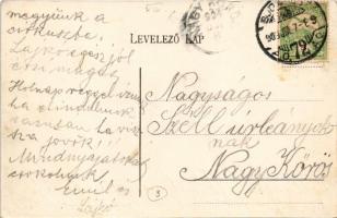 1906 Budapest XIV. Városliget, Wampetics F. vendéglője, étterem kerthelyisége pincérekkel (EK)