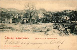 Budapest XXII. Budafok, kilátás a MÁV (Magyar Királyi Államvasutak) megállóhelyről, vasútállomás, Dietzl József üzlete. Ifj. Simon József kiadása