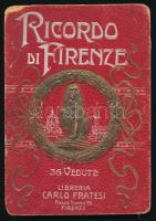 cca 1920 Ricordo di Firenze, leporello, egyik kötéstábla hiányzik