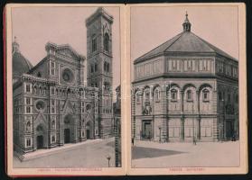 cca 1920 Ricordo di Firenze, leporello, egyik kötéstábla hiányzik