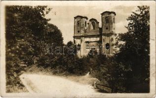 1928 Vágsziklás, Szkalka, Skalka nad Váhom; Apátsági romok a Vágvölgyben / abbey ruins in Povazie. photo (EK)