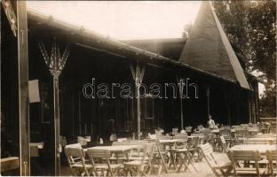1941 Balatonkenese, A Vonatkísérők Országos Otthona fürdő és üdülőtelepe, étterem terasza. Schäffer Ármin udvari fényképész felvétele. photo