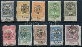 Nagyvárad 1919 Árvíz 10 db bélyeg Bodor vizsgálójellel