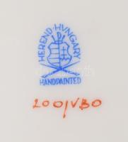 Herendi Viktória mintás levél alakú kínáló, jelzett, kis kopással, 24x20 cm