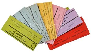 1980-1995 k. 15db kitöltetlen bankjegykötegelő Forint bankjegyekhez, 6xklf címlethez