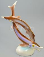 Hollóházi 2 darab vizapár figura, jelzett, hibátlan, m: 23,5 cm alatt