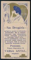 Sas Drogéria Pozsony, Varga Antal tulajdonos számolócédula