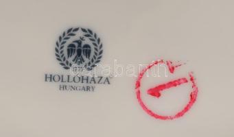 Hollóházi 5 darab Hajnalka mintás tárgy, levél alakú kínáló, bonbonier, váza, szív alakú ékszertartó...