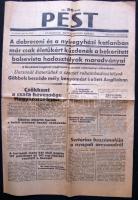 1944 Pest c. nyilas kormánylap október 30. száma a harcok híreivel