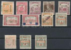 Szeged 1919 12 db bélyeg, Bodor vizsgálójellel