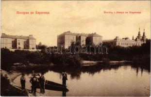 1919 Karlóca, Karlowitz, Sremski Karlovci; látkép a tó partjáról, Patriarchátusi Palota, ortodox katedrális. W.L. 296. / view from the lake shore, Palace of Patriarchate, Orthodox cathedral (fa)