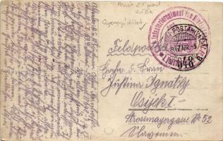 1917 Ditró, Gyergyóditró, Ditrau; utcakép télen, első világháborús katonák, templom / street view in...