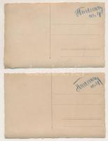 Horthy Miklós - 2 db RÉGI fotós képeslap: ünnepség, darutollas tisztek, katonák / 2 pre-1945 photo p...