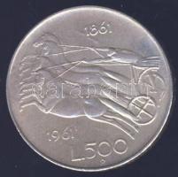 Olaszország 1961. 500L Ag "Olasz egység századfordulója" T:2 ph.