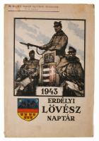 Erdélyi lövész naptár 1943. A borítón a "M. kir. 105. honvéd légvédelmi tüzérosztály 1. üteg" bélyegzésével. Kolozsvár,1943., Nagy Jenő. 1 (Horthy Miklós kormányzó arcképe) t. + 159+3 p. Kiadói, illusztrált papírborítóban.