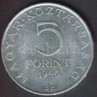 1948. 5Ft Ag "Petőfi" T:2 apró ph