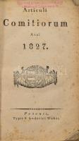 Articuli Comitiorum Anni 1827. Posonii, 1827, Typis S. Ludivi Weber, VIII+102 p. Kiadói papírkötés, ...