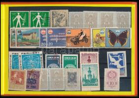 29 db régi levélzáró, adománybélyeg + néhány okmánybélyeg 2 stecklapon