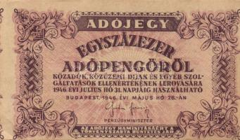 1946. 100.000AP látványos vágási hibával T:II