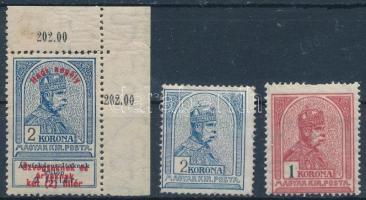1913-1914 3 vegyes minőségű bélyeg