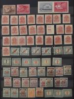 Kaotikus nagy magyar anyag, főleg modern bélyegek rengeteg postatisztával, blokkokkal (betapadások) ...