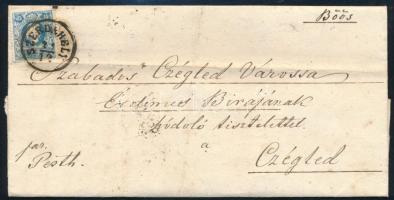 ~1860 Levél Böősről "SZERDAHELY" - "PRESSBURG" - "CZEGLÉD"