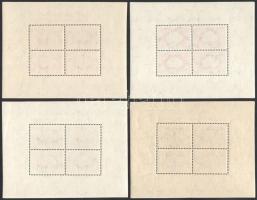 1950 4 db Fogazott UPU blokk, a sorszámok különböző magasságokban vannak (720.000) (1 blokk ráncos, ...