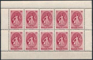 1949 Puskin 10-ers kisív végigfutó fogazással, jobb oldalon bepattant fogak (80.000)